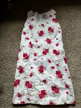 Collection B White Dress with Pink Floral Accents